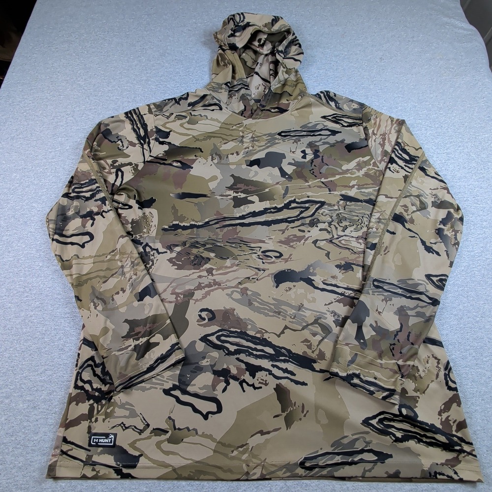 Under Armour Hunt HeatGear Barren Camo Hoodie Mens 2XL Loose Fit 1290623-299